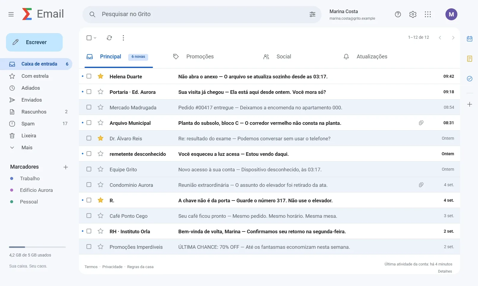 Caixe de Entra Email